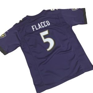 Boy’s Ravens Flacco #5 Football Jersey size:L